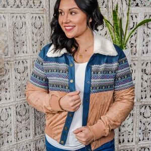 Faux Suede Bomber Jacket